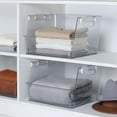 thumbnail image 4 of Mainstays Large Clear Plastic Stackable Bin for Closet with White Latches, 4 of 6