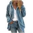 thumbnail image 7 of FNFYFH Womens Plus Size Double Fleece Jacket Hooded Zip up Fuzzy Sherpa Jackets Long Sleeve Drawstring Soft Winter Coat with Pockets, 7 of 7