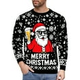 thumbnail image 4 of KHONTS Christmas Sweater for Men Funny Snowflake Santa Hilarious Xmas Claus Soft Pullover Long Sleeve Knitted Sweaters Black L, 4 of 4