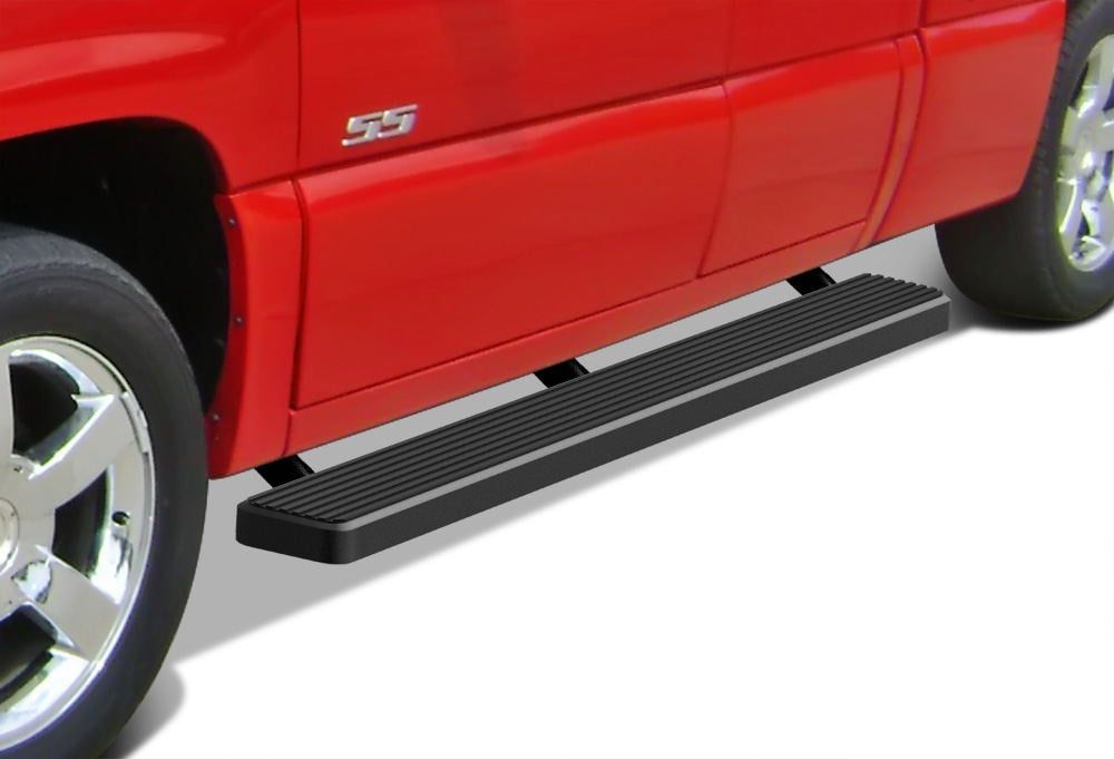 APS iBoard Running Boards 6in Black Compatible with Chevy Silverado GMC Sierra 1500 2500 1999 Running Boards For Gmc Sierra 1500 Double Cab