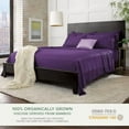 thumbnail image 3 of Queen Sheets by , Genuine 100% Organic Viscose Derived from Bamboo Bed Sheet Set, Luxuriously Soft & Cooling, Double Stitching, Lifetime Quality Promise (Queen, Purple), 3 of 9