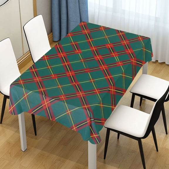 Ryvnso Green and Red Lattice Grid Rectangle Table Cloth Tablecover Dinning Tablecloth 54"x72"
