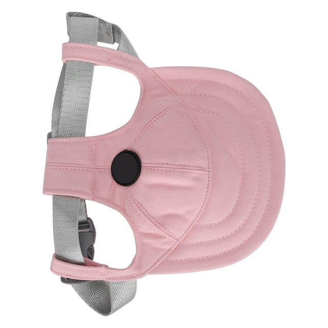 Ear Hole , Chin Strap Clear Stitching Adjustable Dog Hat Washable For Outdoor Pink