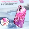 thumbnail image 5 of CASEFIV for Samsung Galaxy S23 FE Case, Marble Pattern 3 in 1 Heavy Duty Shockproof Full Body Hard PC+Soft Silicone Drop Protective Women Girls Case,Hot Pink, 5 of 7
