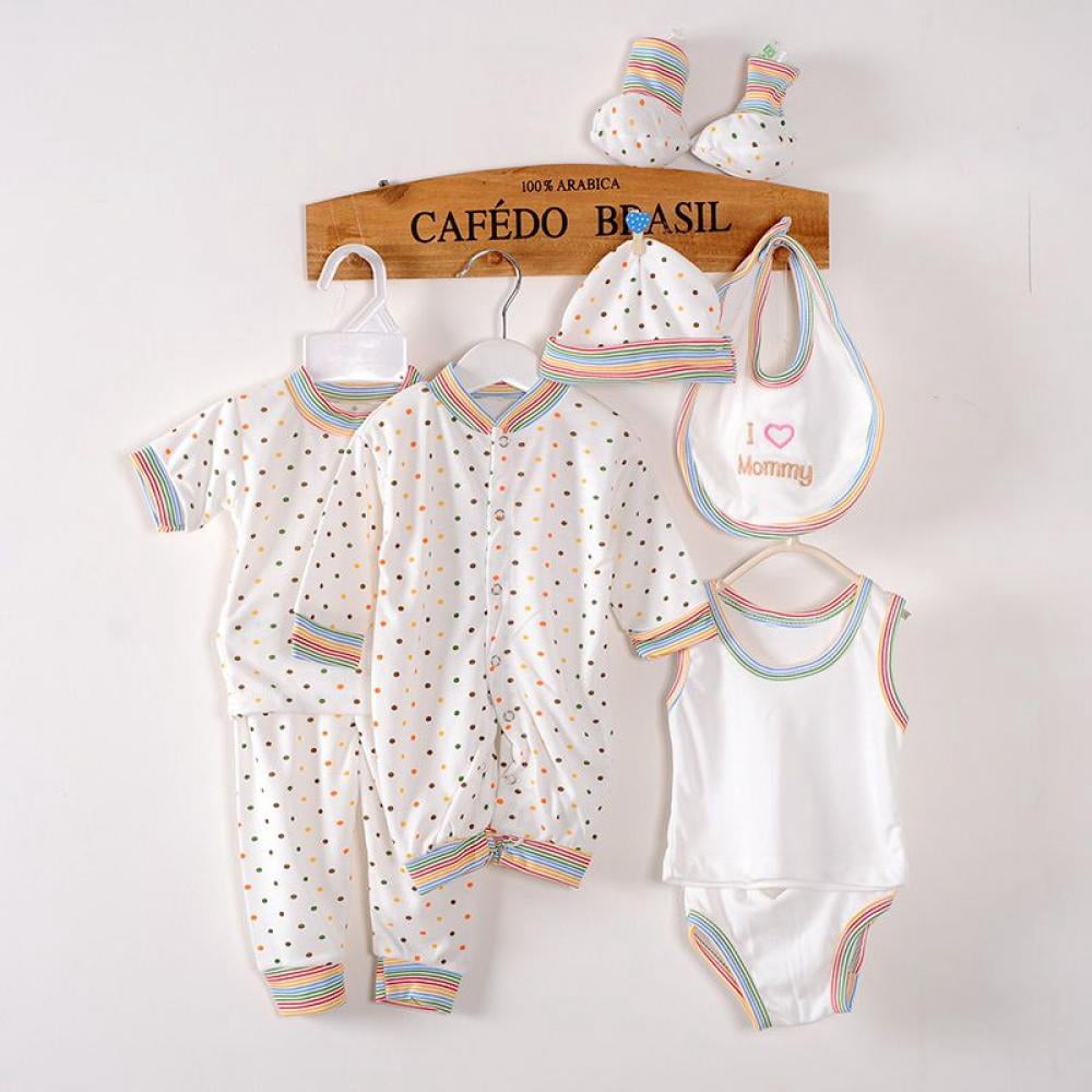 Infant Layette Gift Outfit 6 Piece Orangic Cotton Clothes & Accessories Set