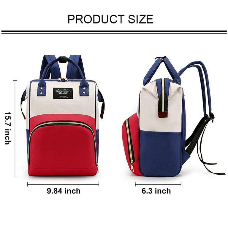 Color Contrast Diaper Bag Top Handle Mommy Backpack Casual Travel