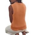thumbnail image 3 of Sleeveless Women Casual Knit Button Cardigan Vest With Pocket, 3 of 4