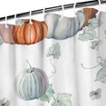 thumbnail image 3 of Autumn Leaves Harvest Thanksgiving Shower Curtain for Bathroom with Hooks and Weighted Hem, Polyester Fall Pumpkins Maple Waterproof Bath Curtains Hotel Style - Machine Washable,72x72in, 3 of 5