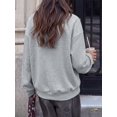 thumbnail image 2 of Women Embossed 3D Bow Graphic Long Sleeve Pullover,Crewneck Sweatshirt for Fall Everyday Wear, 2 of 11