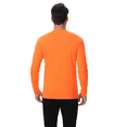 thumbnail image 4 of Zfeel Men's Dry Fit Hi Vis Safety Long Sleeve Poly Shirt Neon Orange, Moisture Wicking, UPF 50, S, 4 of 5