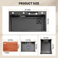 thumbnail image 7 of Waterfall Kitchen Sink, Single Bowl Drop in Kitchen Sink with Pull-Out Faucet and Multiple Accessories (31.5×18.1×8.7 inch), 7 of 7