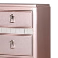 thumbnail image 3 of Benjara Five Drawers Contemporary Solid Wood Chest With Mirror Accent- Pink, 3 of 12