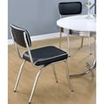 thumbnail image 2 of A Line Furniture Retro Style Black Leatherette and Chrome Base Dining Chairs (Set of 2), 2 of 5