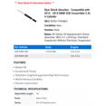 thumbnail image 2 of Rear Shock Absorber - Compatible with 2014 - 2015 BMW 428i Convertible 2.0L 4-Cylinder, 2 of 2