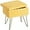 Yellow, variant on VibrantEcho Vanity Stool Chair Faux Fur with Storage, 15.7"L x 11.8"W x 19.4"H Soft Ottoman 4 Metal Legs with Anti-Slip Feet, Furry Padded Seat, Modern Multifunctional Chairs for Makeup, Yellow