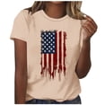 thumbnail image 2 of Mifsaly American Flag T-Shirt for Women Patriotic Graphic Tee Crewneck Short Sleeve 4Th Of July Summer Tops Loose Fit Independence Day Cotton Shirt L, 2 of 5