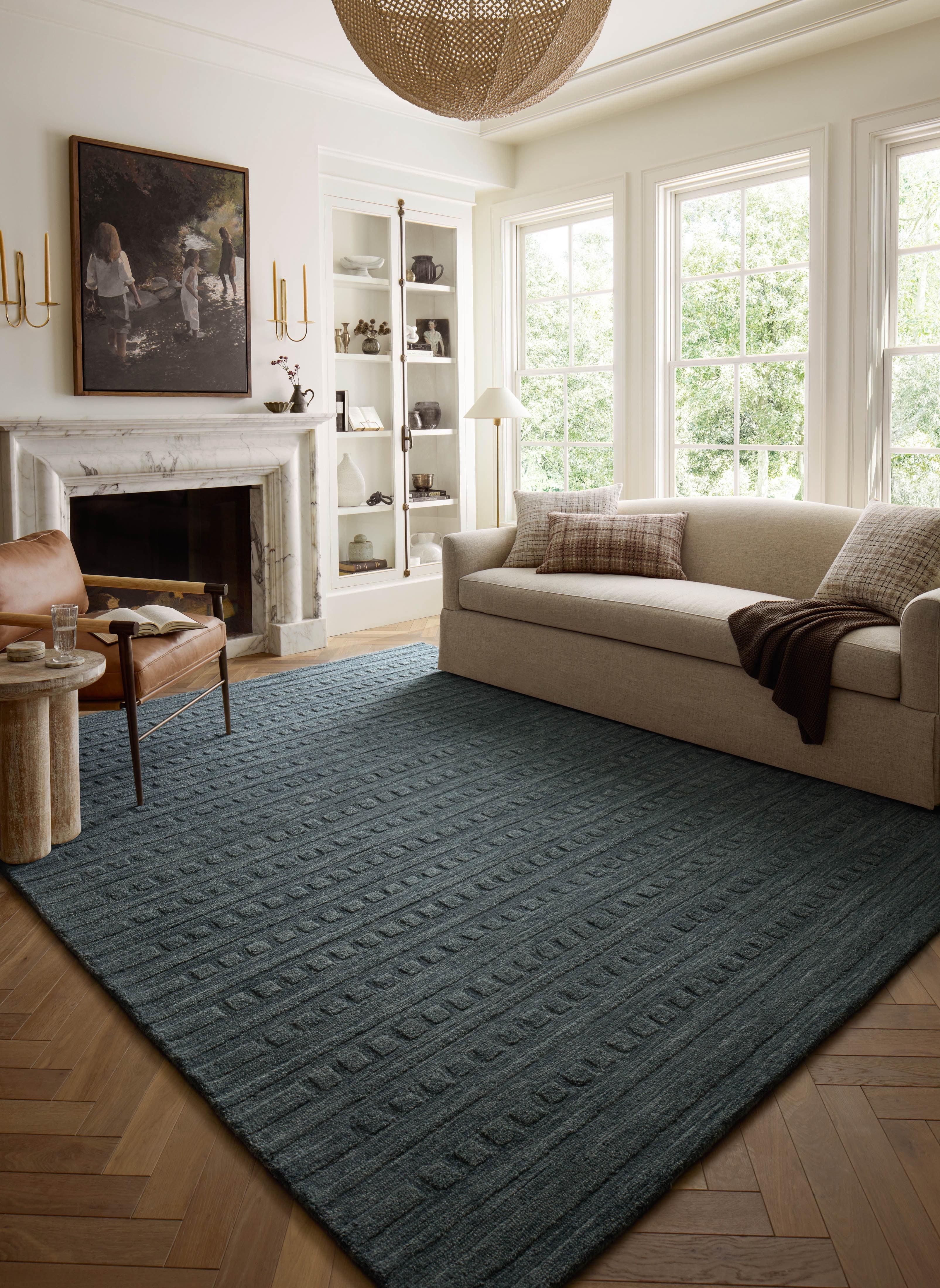 Chris Loves Julia x Loloi Bradley Teal 18" x 18" Sample Rug