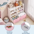 thumbnail image 4 of Toy Storage Organizer with Movable Drawers, Kids Bookshelf with Hidden Wheels and 5 Open Cubbies, Multifunctional Storage Cabinet Chest for Playroom, 4 of 6
