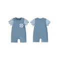 thumbnail image 2 of Gupgi Baby Boys Girls Plaid Rompers Summer Short Sleeve Checkered Jumpsuit Unisex Infant Bodysuits, 2 of 9