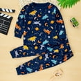 thumbnail image 4 of Odeerbi 1-8 Years Kids Boys Girls Cotton Pajamas Long Sleeve Tops Pants Set Soft Loungewear Dinosaur Print Sleepwear Casual Loose Two-piece Pajama Sets Kids Boys Girls Clothes, 4 of 5