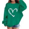thumbnail image 3 of KAUOD Teen Girls Crew Neck Sweatshirts Cute Heart Print Long Sleeve Pullover Tops Clothes Kids Cotton Soft Walking Hoodies, 3 of 6
