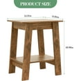 thumbnail image 3 of AEGFKDSmall Side End Table with 2-Layer Storage Shelves, Rustic Wooden Bedside Table, Farmhouse Square Nightstand for Living Room, Bedroom, Entryway, Rustic Brown, 3 of 9