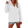 thumbnail image 2 of Aihuaihua Zip Up Hoodie Women Oversized 2026 Zip Up Y2K Hoodies Casual Long Sleeve Sweatshirts Fall Spring Track Jackets (White,XXL), 2 of 7