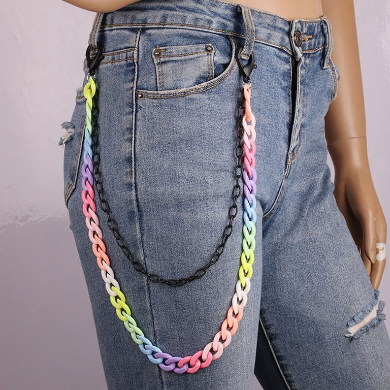 Pocket Chain Layered Colorful - Wallet Belt Chain Unisex Punk Chains for  Pants 