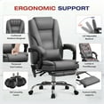 thumbnail image 3 of JONPONY Big and Tall Office Chair 500LBS Executive Office Chair Massage and Footrest Ergonomic Computer Desk Chair Reclining High Back Leather Office Chair Lumbar Back Support Swivel Rolling,Grey, 3 of 13