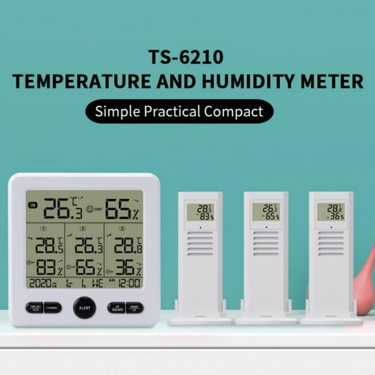 Wireless Indoor Outdoor Thermometer Temperature Humidity Monitor Digital  Hygrometer Gauge Meter with with 3 Wireless Sensors, MAX/MIN Record for  Home, Office, Baby Room
