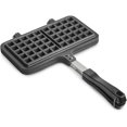 thumbnail image 5 of Gaufrier supérieur - Double gaufrier en aluminium moulé sous pression avec revêtement intérieur antiadhésif pour un nettoyage facile, poignée en bakélite et loquet de fermeture - Pour gaufres maison s, 5 of 5