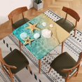 thumbnail image 2 of Fitted Polyester Tablecloths Square, Beach Shell Starfish Elastic Edge Home Decor Tablecloth, Stain & Wrinkle Resistant Table Cover for Garden Patio Picnic Use, Fit for 36" x 36" Square Table, 2 of 4