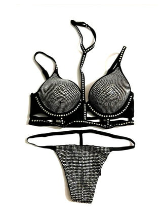 Victoria's Secret Luxe Lingerie Fishnet Lace Push-up Bra Set Black