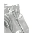 thumbnail image 7 of IEFIEL Womens Glossy Patent Leather A-Line Zipper Skirt Flared Miniskirt Invisible Zipper Mini Skirt Silver XL, 7 of 7