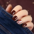 thumbnail image 2 of 24PCS Detachable Wearable Fake Nails press on Red and cat eye mixed  head short artificial nails with glue, 2 of 10