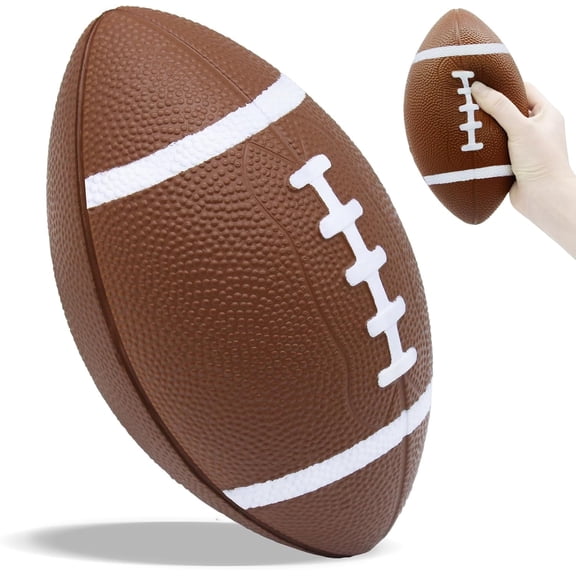 Magicorange Foam Football for Kids Youth Toddlers, 7" Length Soft Football for Indoor Outdoor Sports, Brown