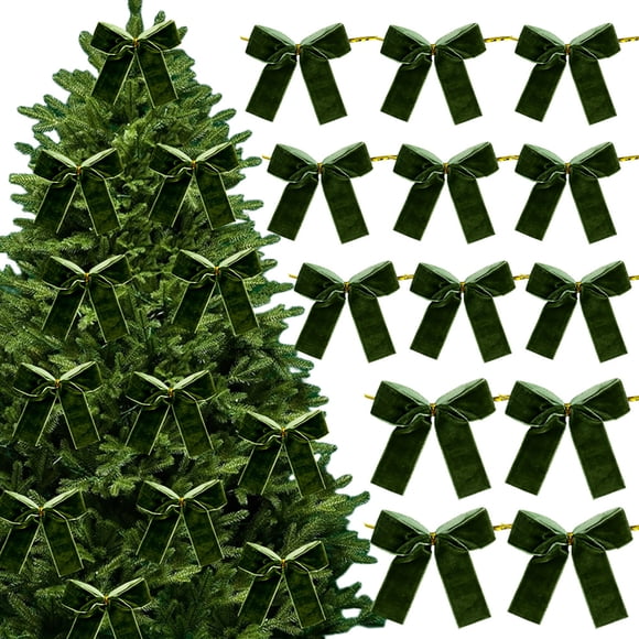xihome Juego de 12 piezas de lazos de terciopelo para adornos navideños, guirnaldas y coronas.