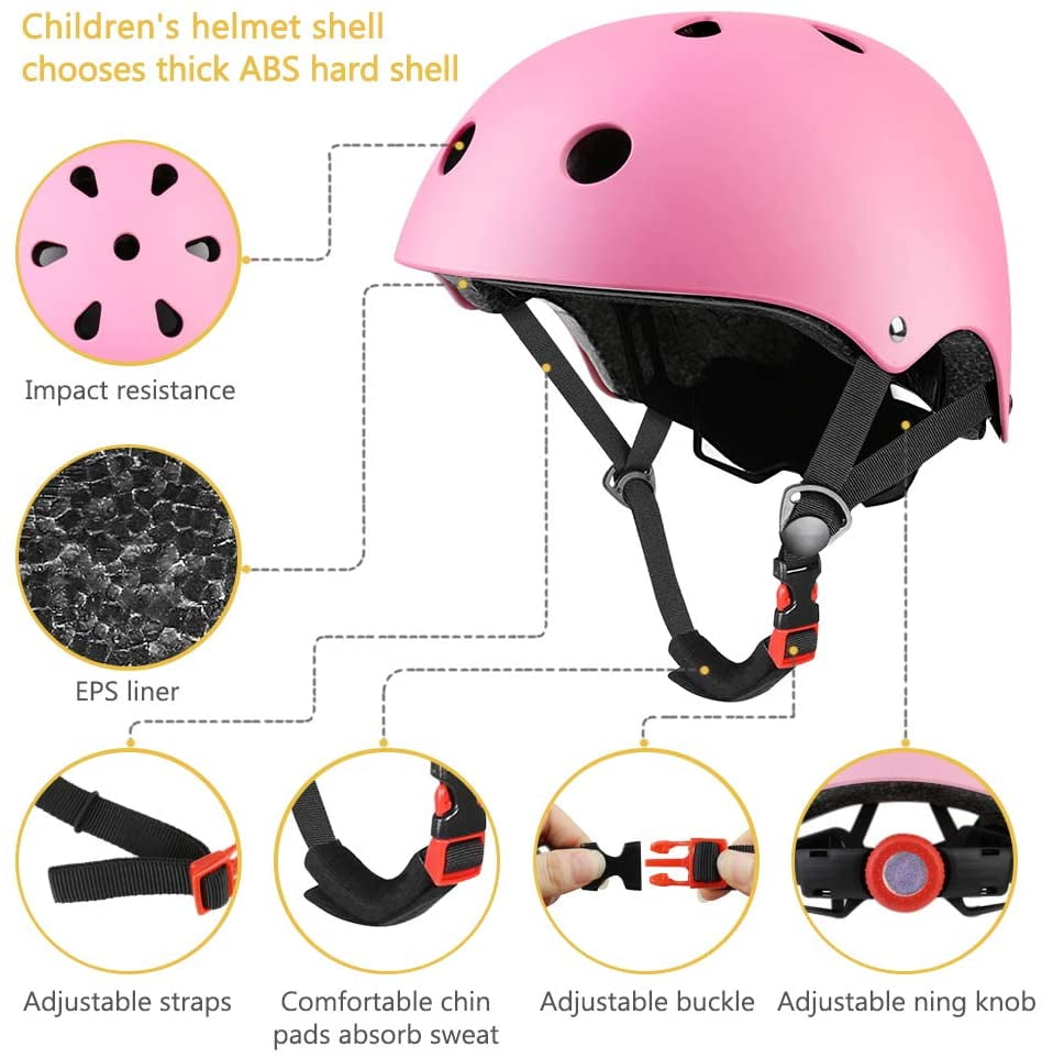 Fytoo Anti-fall Skating Protective Gear Childrens Knee Pads with Skateboard Skating Balance Car Helmet Protective Gear Set Pink Fytoo Anti-fall Skating Protective Gear Childrens Knee Pads with Skateboard Skating Balance Car Helmet Protective Gear Set Pink