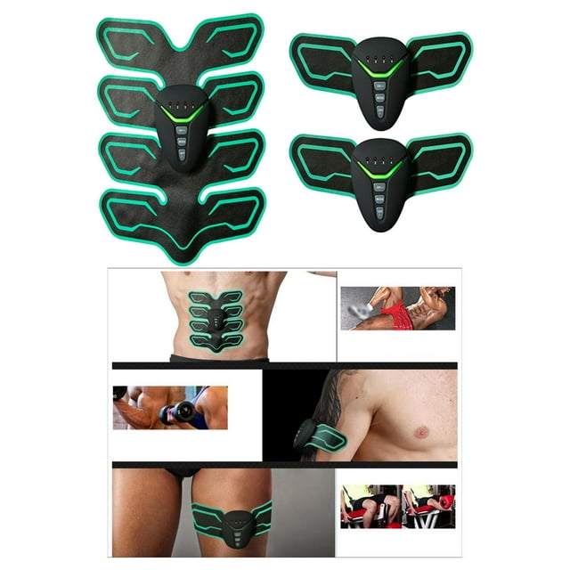 Estimulador muscular DYNWAVEMX ABS ámbrico con carga USB Cinturones de tóner Unisex Conjunto verde