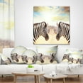 thumbnail image 4 of Designart Zebras Face To Face At Sunset - African Throw Pillow - 18x18, 4 of 5