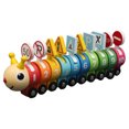 thumbnail image 1 of 1 Set Kids Wooden Train Toy Caterpillar Number Train Toy Preschool Learning Kids Plaything, 1 of 4