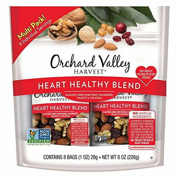 ORCHARD VALLEY HARVEST Heart Healthy Blend, 1 oz Packs, 8 Ct, 8 oz, Non-GMO