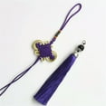 thumbnail image 5 of U8MO 1 Set Chinese Knot Lobster Clasp Tassel Pendant DIY Craft Home Decor Car Hanging-golden yellow, 5 of 5
