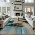 thumbnail image 4 of Area Rug for Living Room, Turquoise Gradient Non-Slip Indoor Large Carpet for Bedroom/Dining Room, Abstract Modern Luxury Ombre Painting Washable Low-Profile Rectangle Floor Runner Rugs - 5 x 7 Ft, 4 of 7