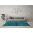 thumbnail image 3 of Ahgly Company Machine Washable Indoor Rectangle Abstract Turquoise Blue Contemporary Area Rugs, 4' x 6', 3 of 4