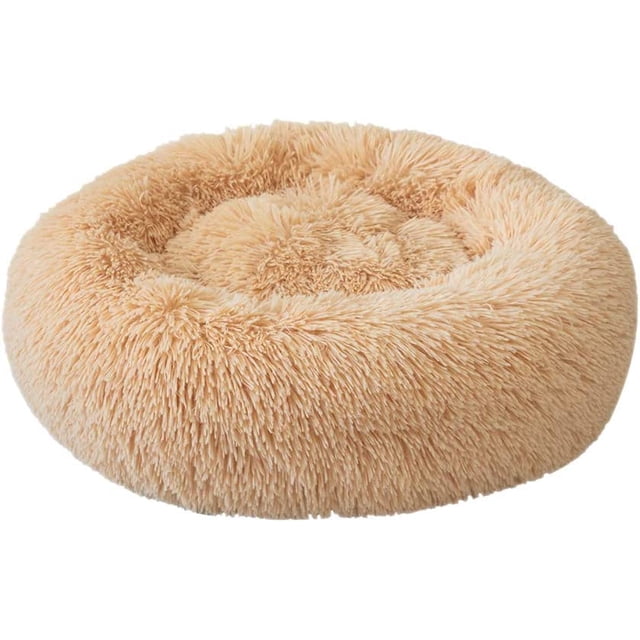 Donut shaped pet plush cat bed