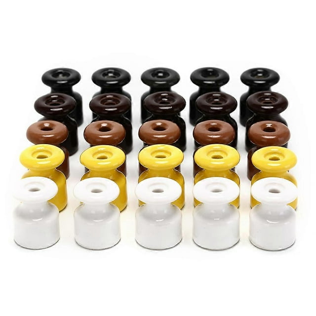 5pcs Vintage Small Ceramic Cable Clamp Insulator For High Voltage Power Transmission Good Quality Porcelain Spool Insulators