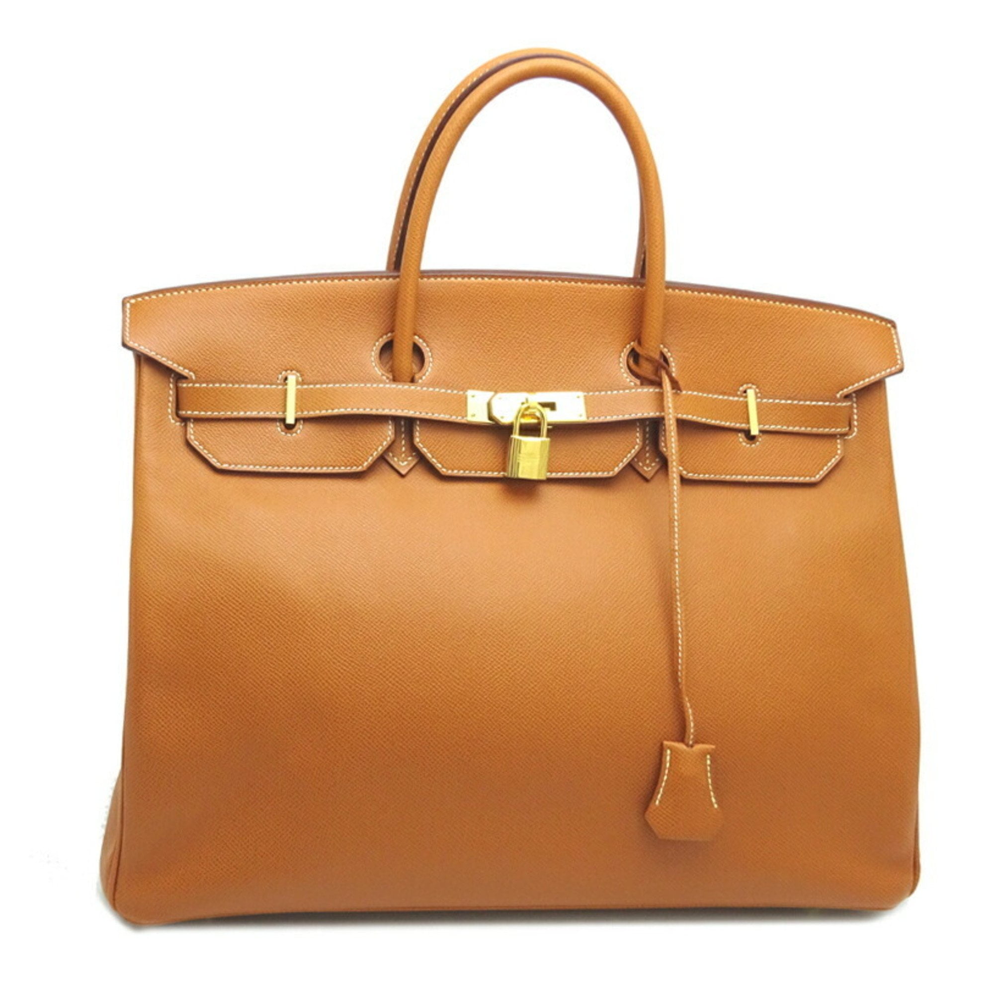 Authenticated Used Hermes Birkin 40 Women's Handbag Vaux Epson Gold