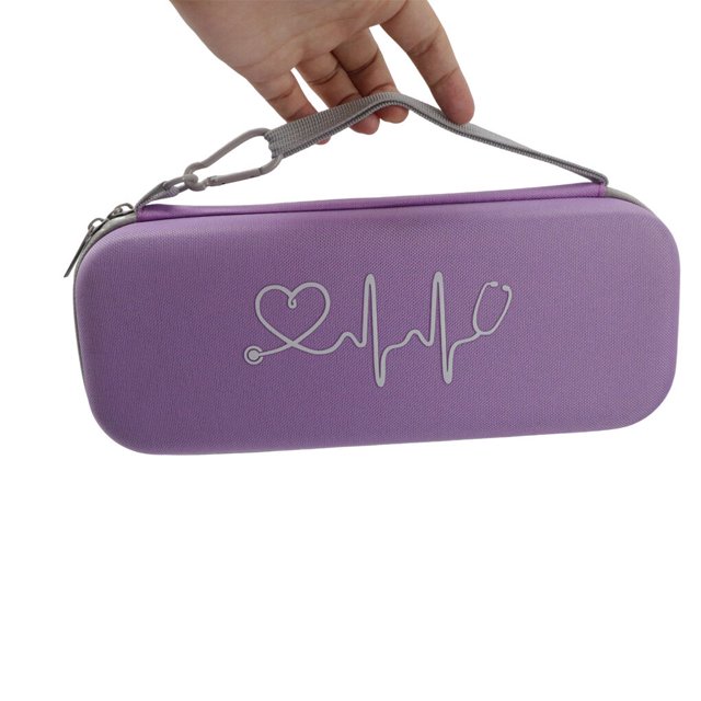 Oxford Cloth Stethoscope Case Rectangular Replacement Lifting Case Lightweight Durable Handle Scratchproof Hammer Storage Bag Organizer Purple
