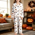 thumbnail image 5 of WOYY Girls Halloween Pajamas Long Sleeve Button Down Shirt Pants Sleepwear PJs, Sizes 3-14, 5 of 6